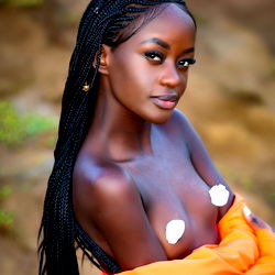 Sexy Tanned Girl with White Dots